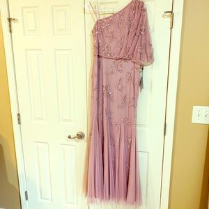 Adrianna Papell Beaded one shoulder Gown